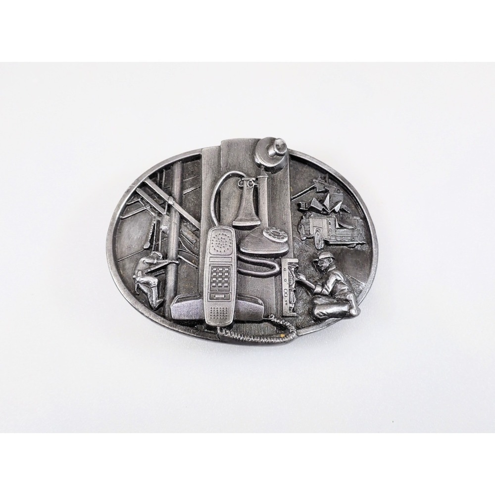 Vintage 1988 Siskiyou Belt Buckle American‎ Communications Industry Telephone